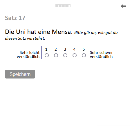 Another screenshot of a sentence that should be rated by its text complexity.